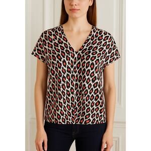 Milly Animal Print Silk Top
